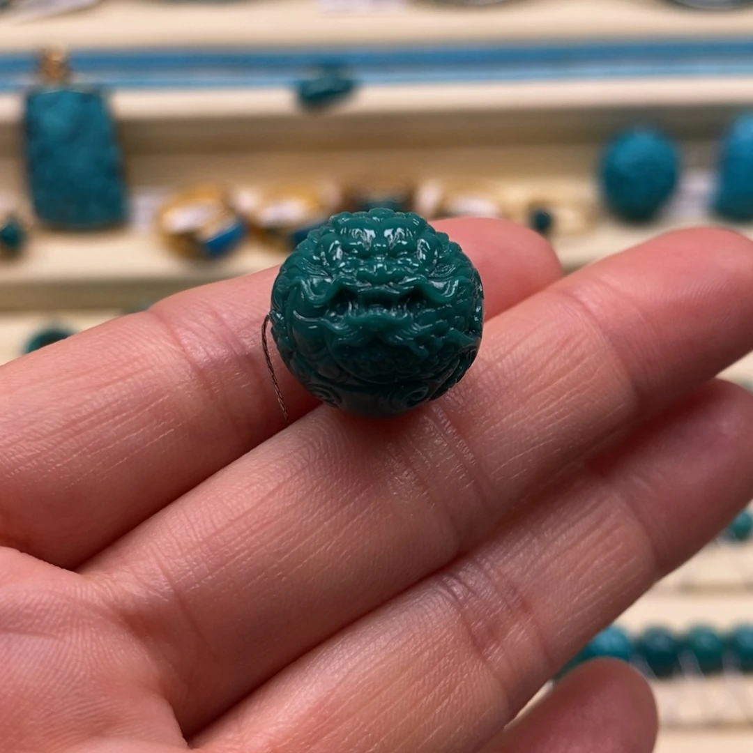 绿松石未镶嵌珠宝奇石直径16.4龙珠