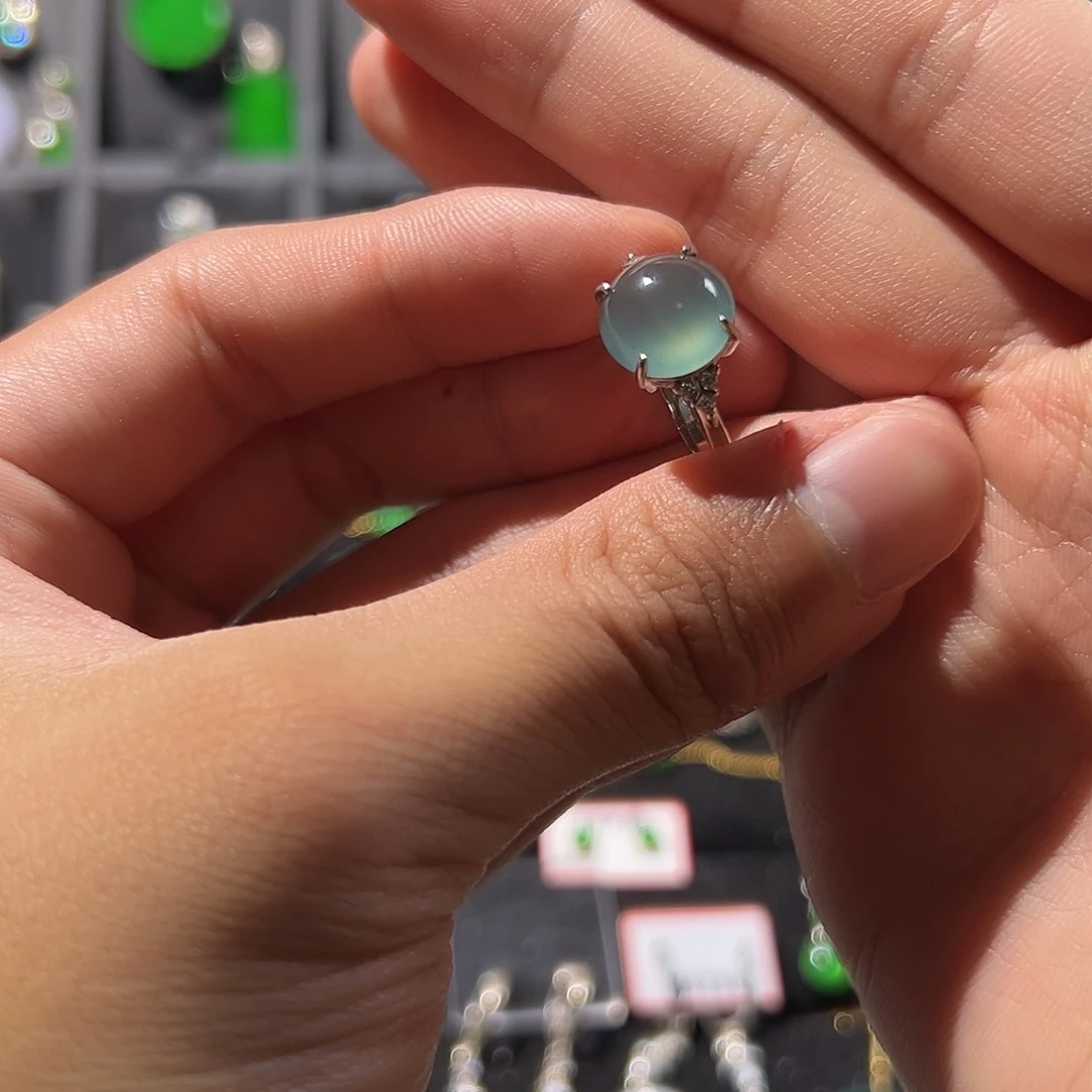 翡翠银S925镶嵌戒指