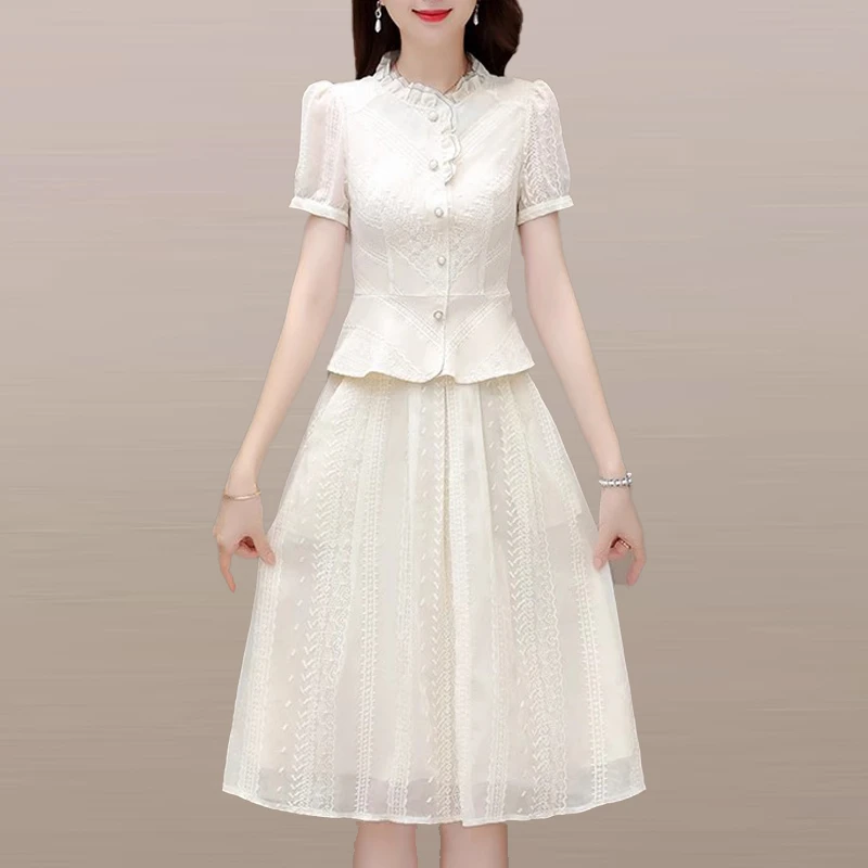 小香风洋气衣服显瘦套装女2025新款夏季今年流行腰裙气质两件套裙