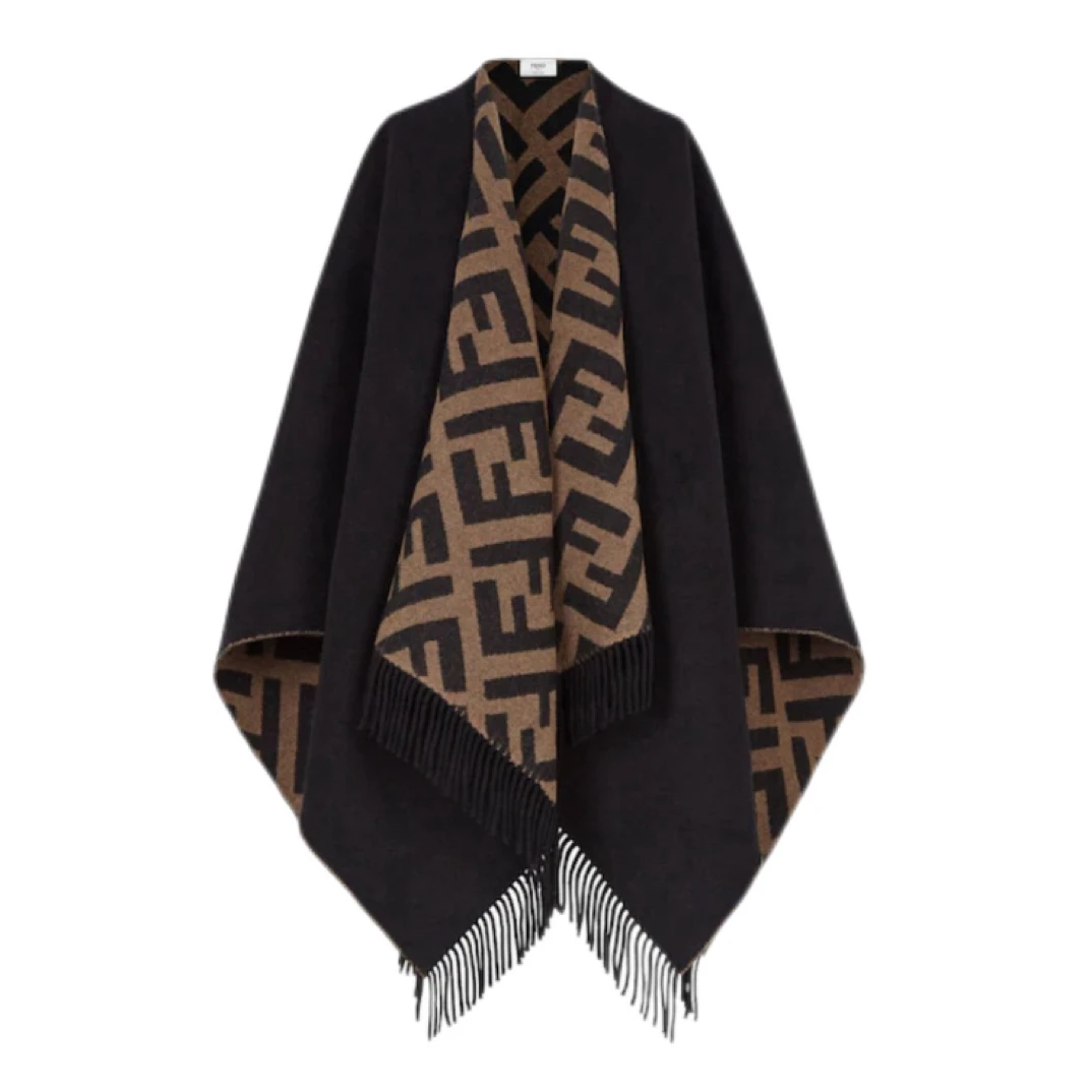 95新 FENDI/芬迪 双面斗篷披肩/JW8331