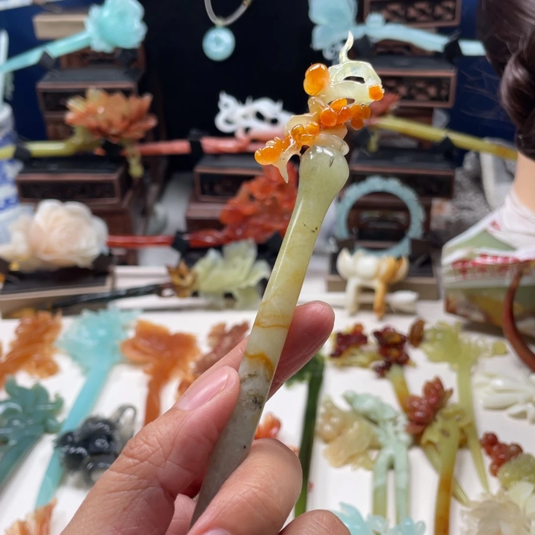 【闪购商品】蛇纹石玉发饰未镶嵌一**缘