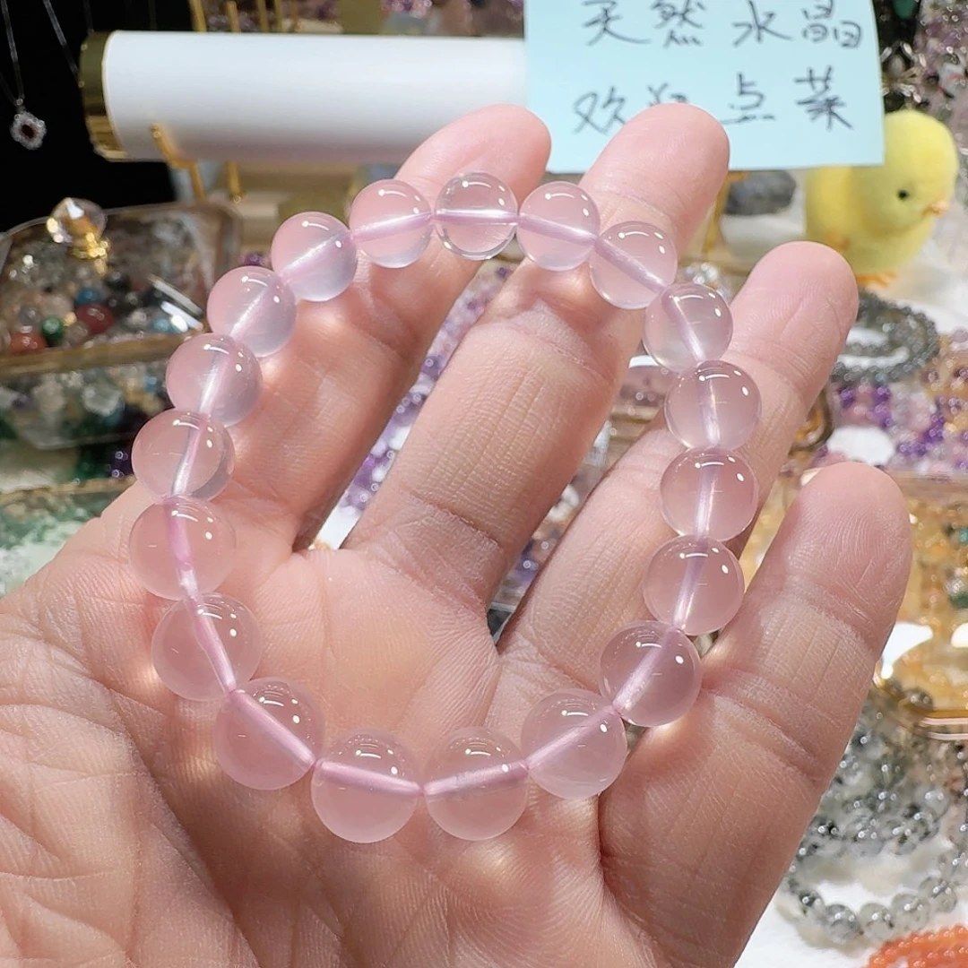 芙蓉石手链合金粉水晶
