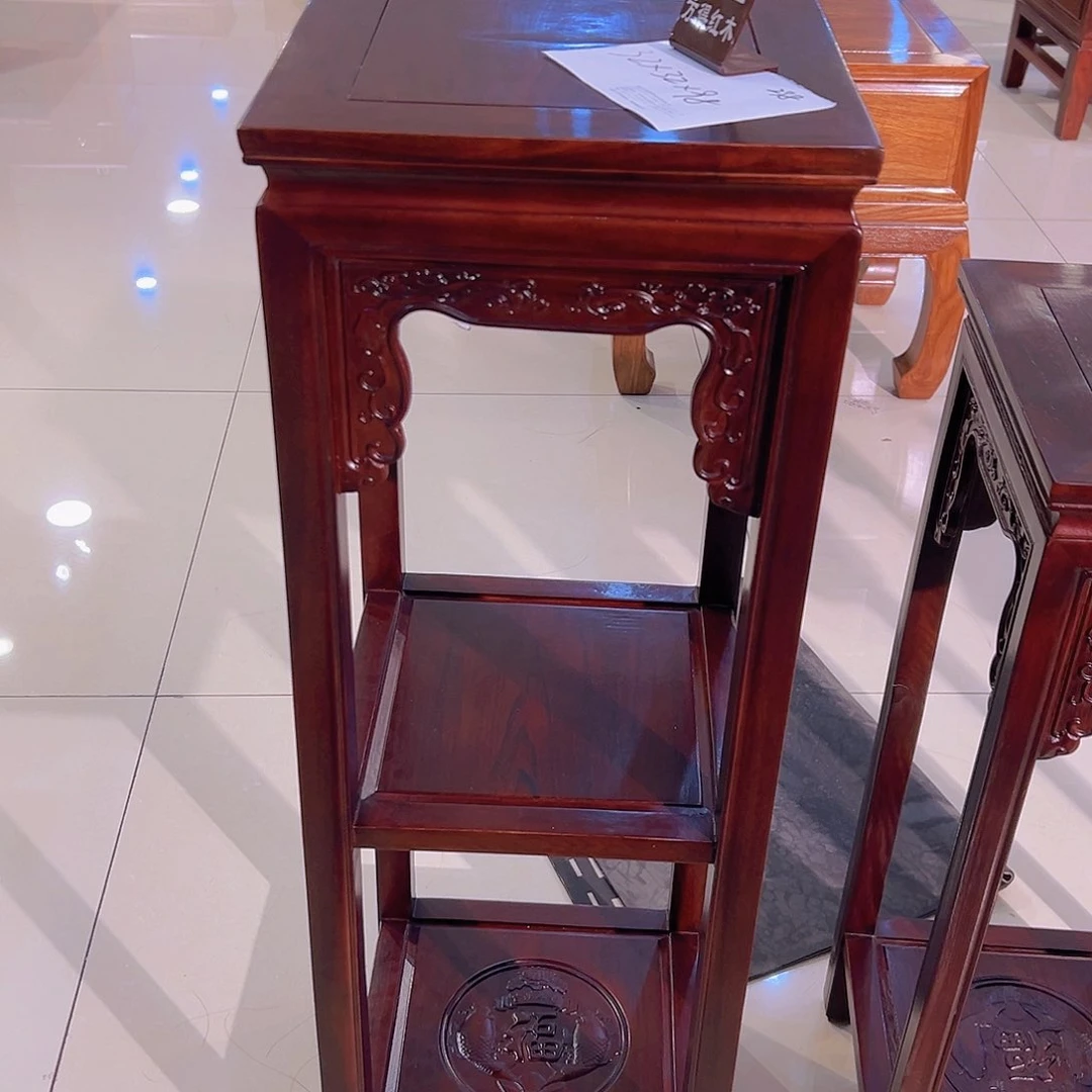 紫檀木类端景台年**合南美黑酸枝花架
