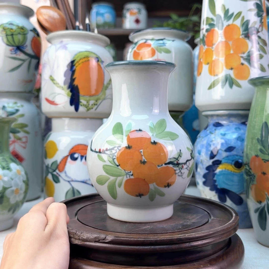 景德镇陶瓷手绘花瓶无孔