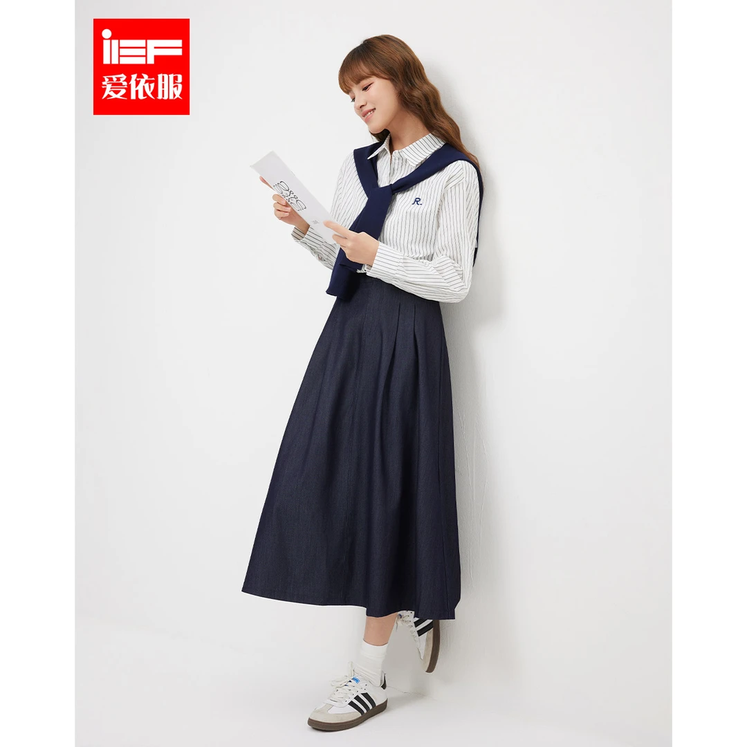 IEF/爱依服半身裙2025夏季新款法式文艺知性气质通勤百搭显瘦单裙