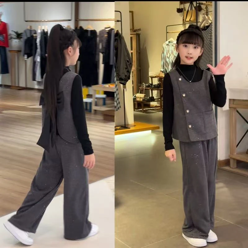 女童秋季套装亲子装高质小香风蝴蝶结三件套120-180（价格已开）