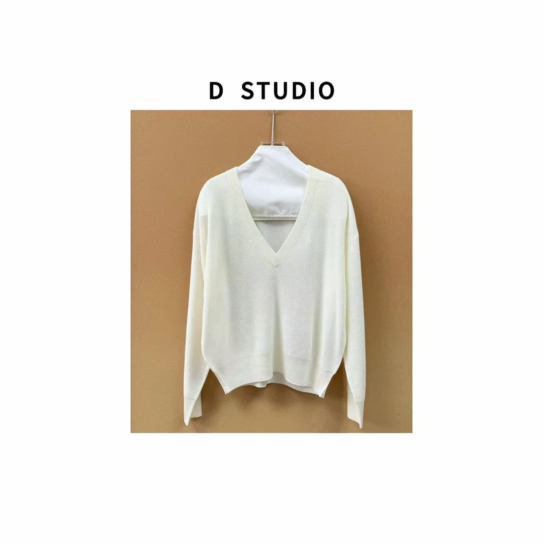 D STUDIO  V领长袖针织 D3224