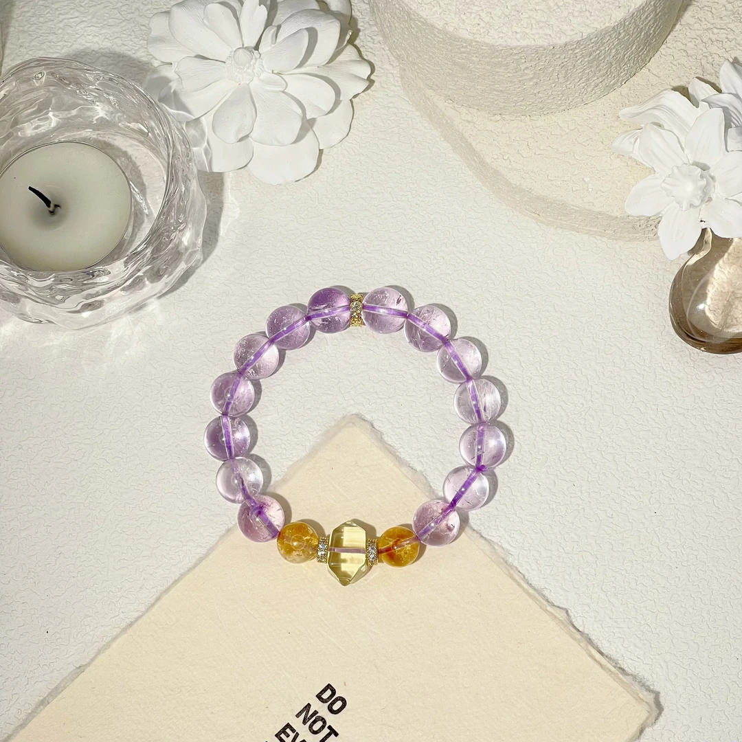 【时来运转】TGS天然水晶手串原创设计 多样性发其一颜色微差K261