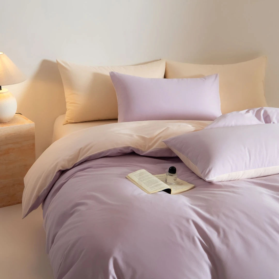 【直小妹】双拼磨毛系列-全棉韩系超柔生态磨毛精工四件套 粉丝福利