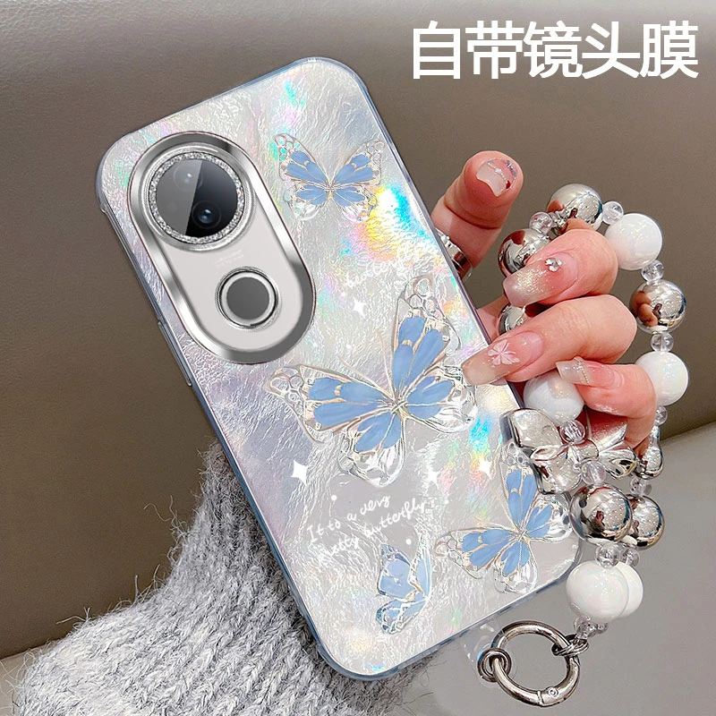 公主风适用vivos20手机壳女款防摔全包镜头膜S20Pro高颜值ins蝴蝶