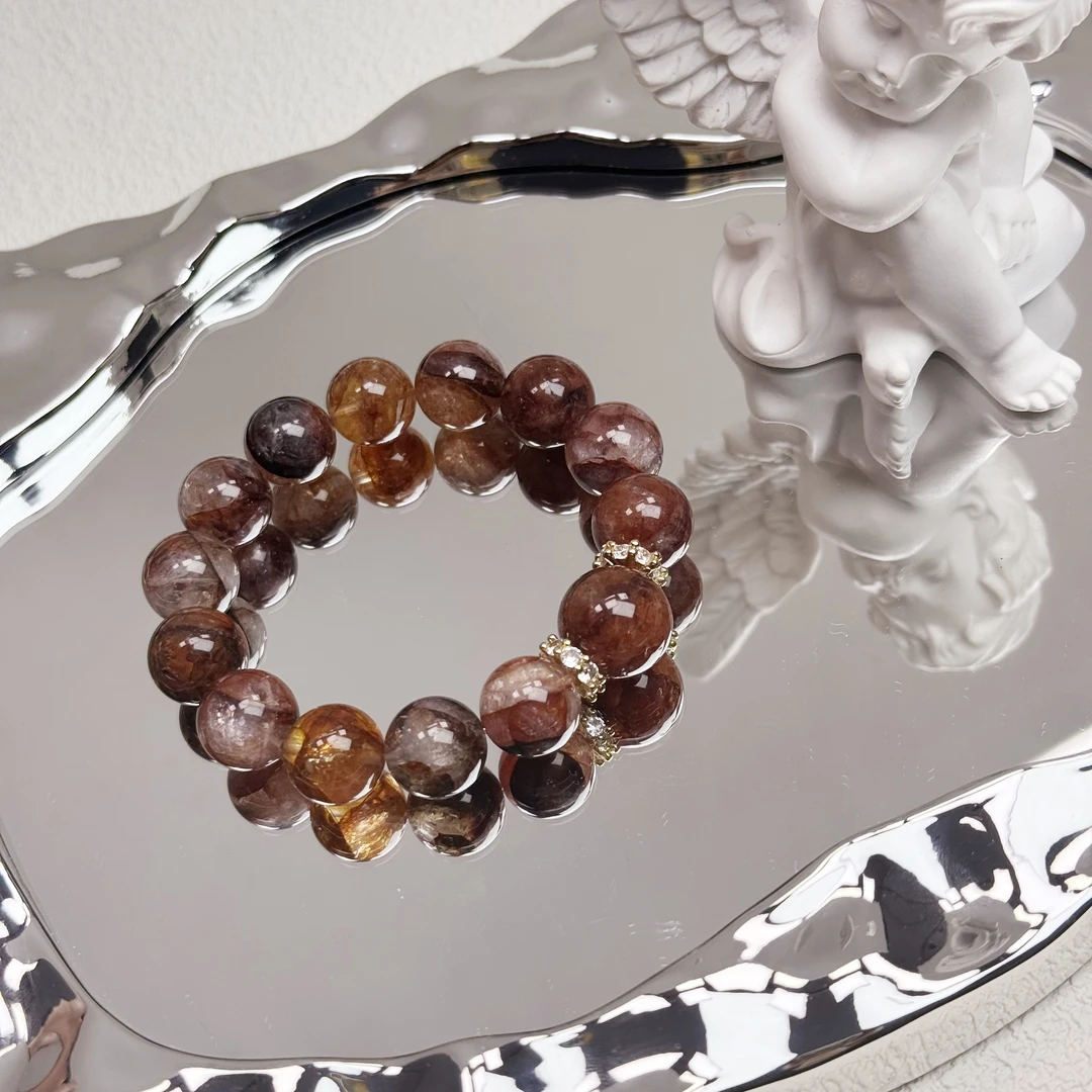 【花木兰】天然红胶花大点位水晶手串13mm+ 多样性发其一 W107