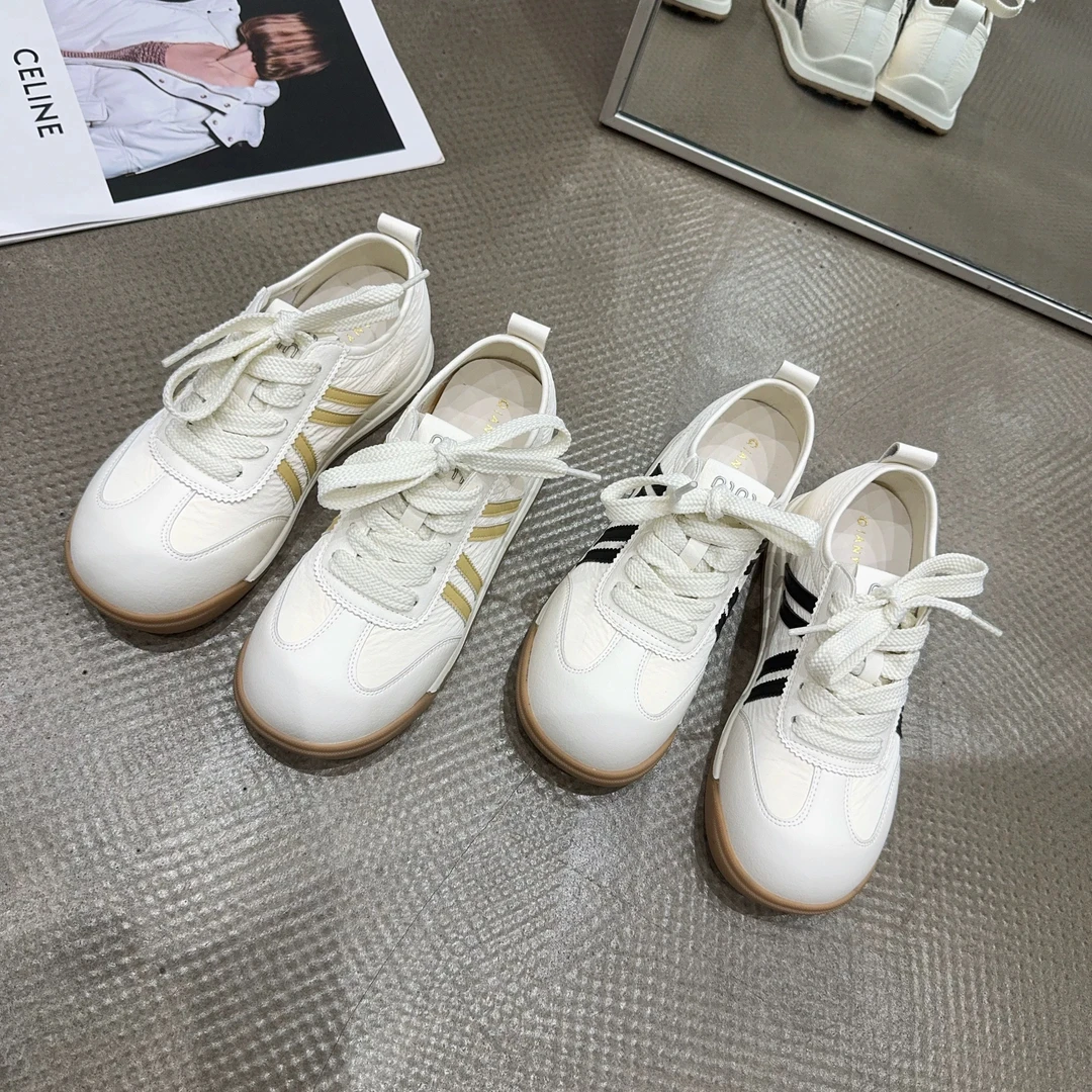 1569-5春季新款真皮平底德训鞋百搭休闲运动鞋阿甘鞋小白鞋单鞋