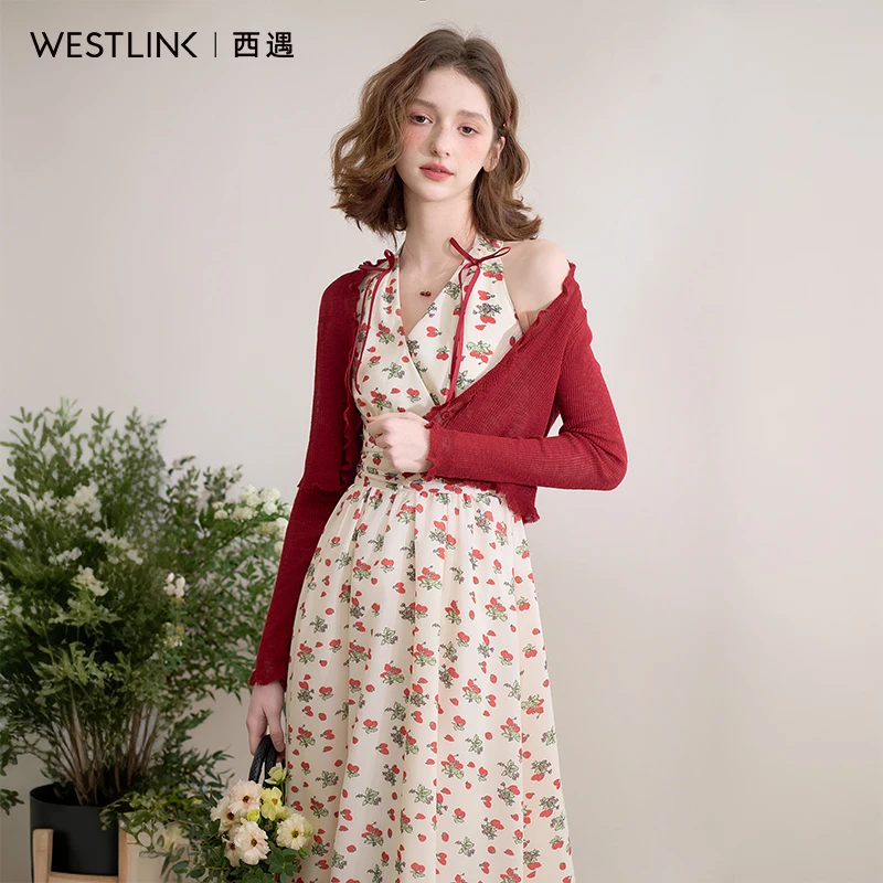 0484西遇薄款针织开衫女2025年夏季新款木耳边短款外搭空调衫上衣