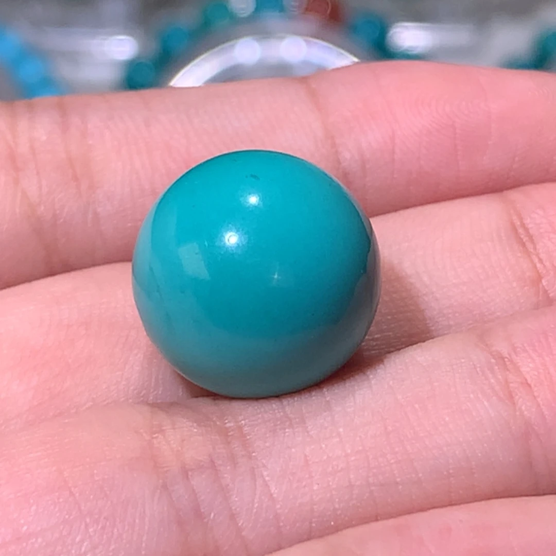 湖北十堰老矿料高瓷蓝圆珠15+