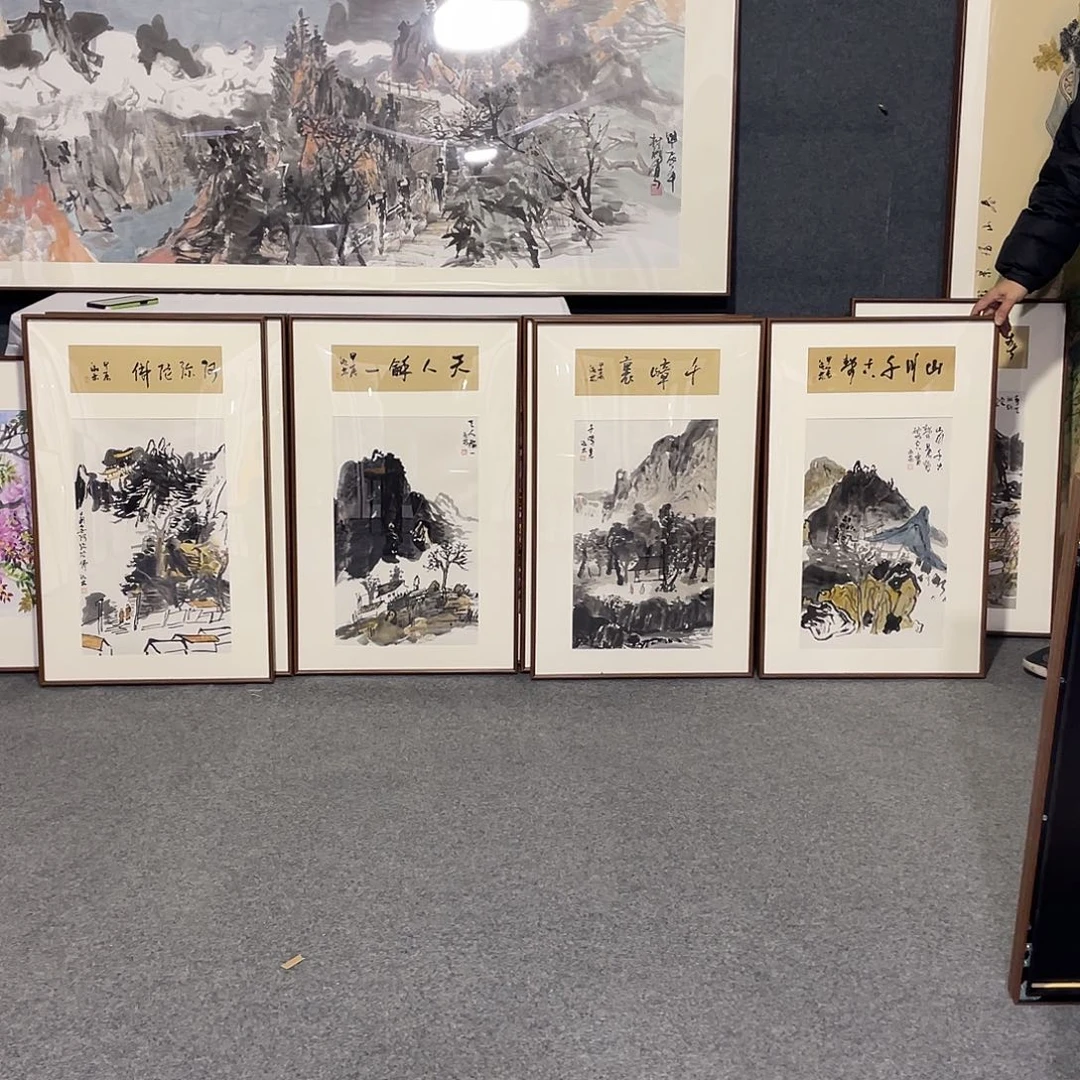 国画门*手绘画作品带框