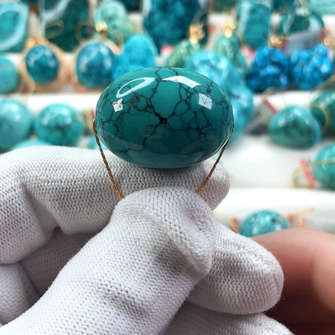 绿松石未镶嵌车挂直径21.5