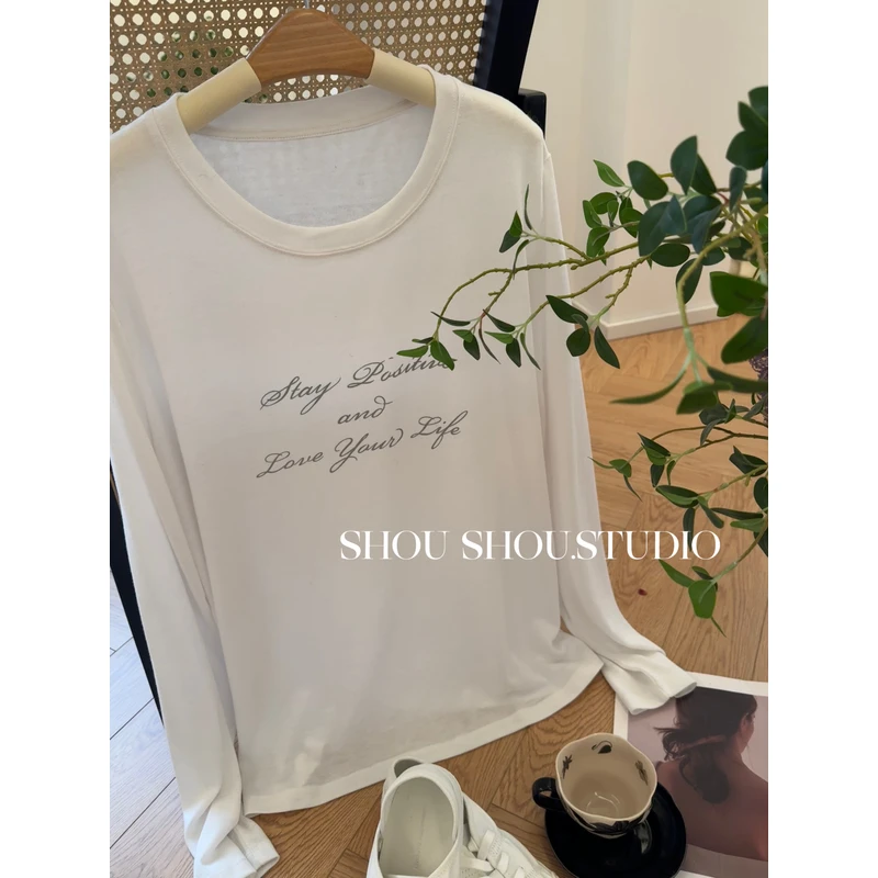 【FANFAN】大码圆领字母印花不易掉基础正肩显瘦百搭宽松打底S02220