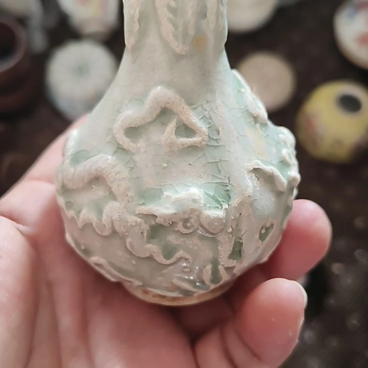 真***木摆件一件精美刻花小瓶全品