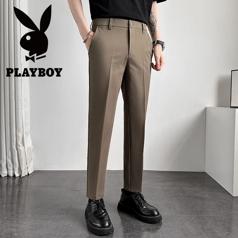 PLAYBOY/花花公子透气夏季长裤小西裤常规款西装裤休闲裤时髦百搭