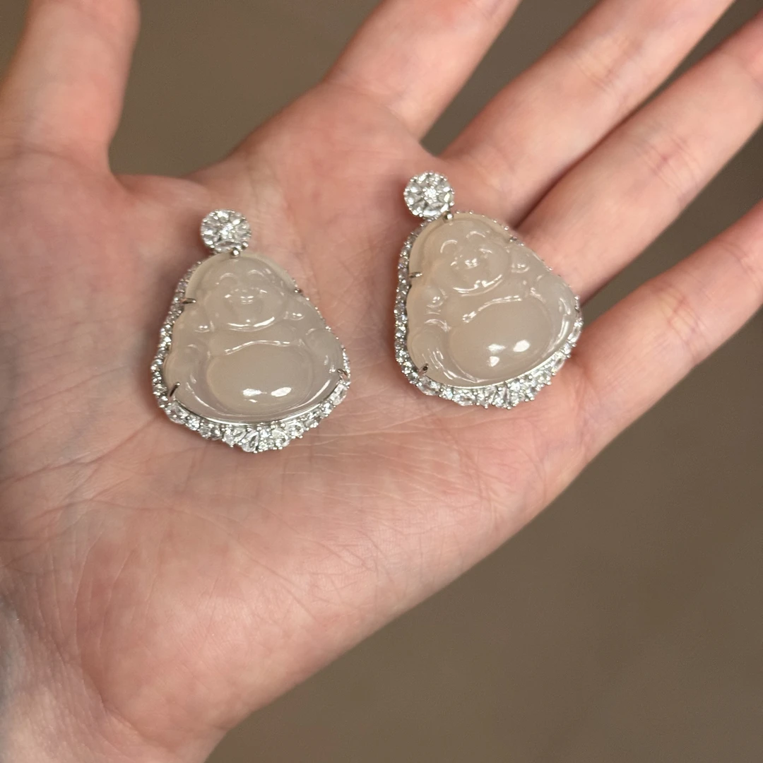 天然和田玉藕粉佛公吊坠-JH25112803（多样性发货