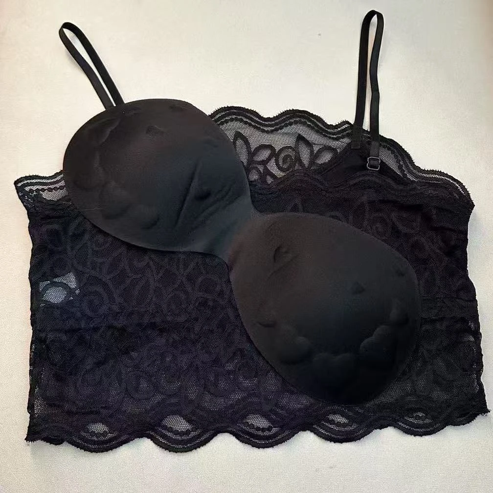 【冬姐】蕾丝吊带裹胸无钢圈（可拆卸）