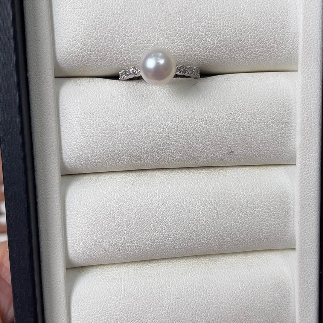 海水珍珠戒指银S925镶嵌