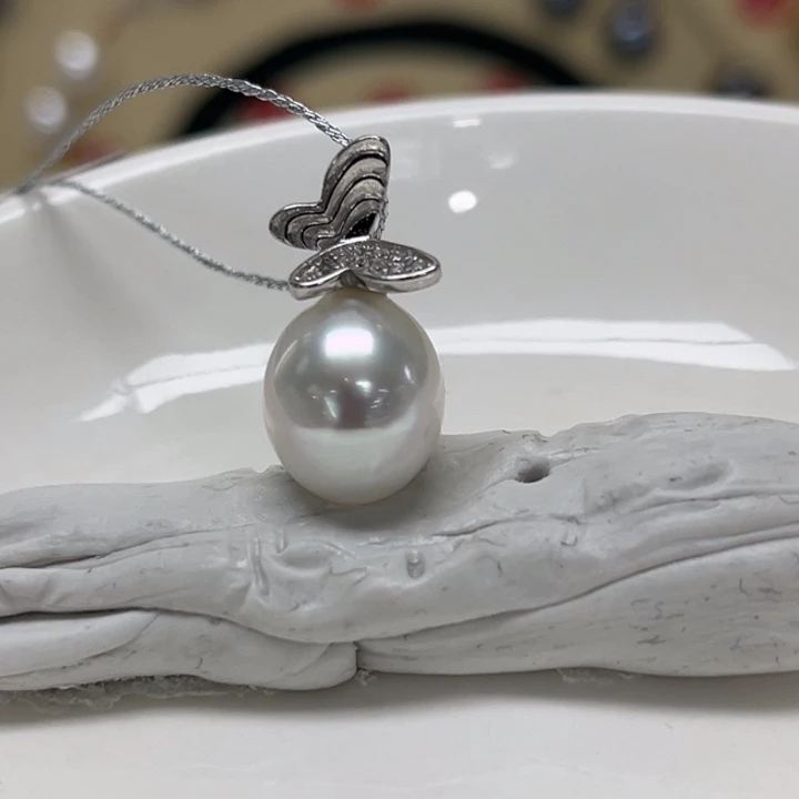 颈饰银S925镶嵌海水珍珠澳白 10-11mm 72号