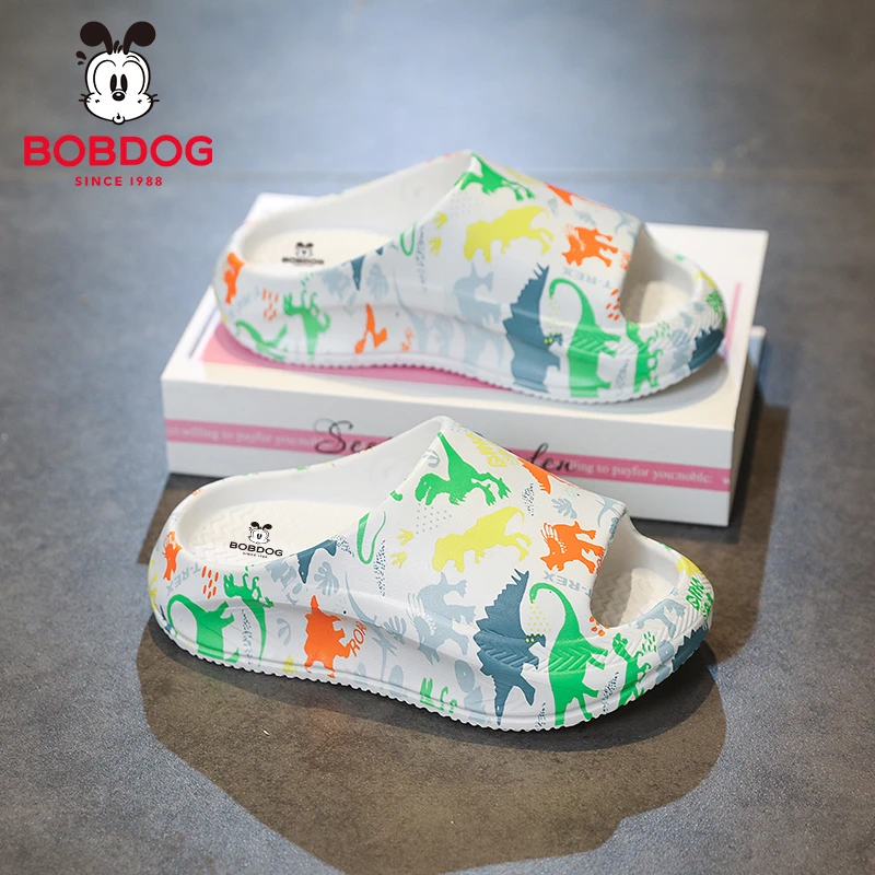 巴布豆童鞋男童2025夏季儿童室内居家洞洞鞋小孩防滑沙滩凉拖大童