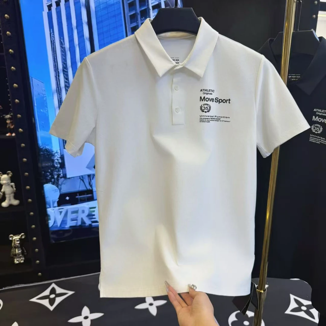 2025ss夏季新品凉感原纱棉 高尔夫男士高定翻领Polo衫