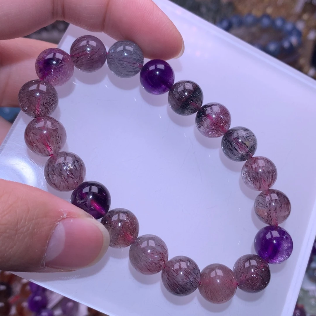 水晶手链未镶嵌用****911mm黑加仑超七