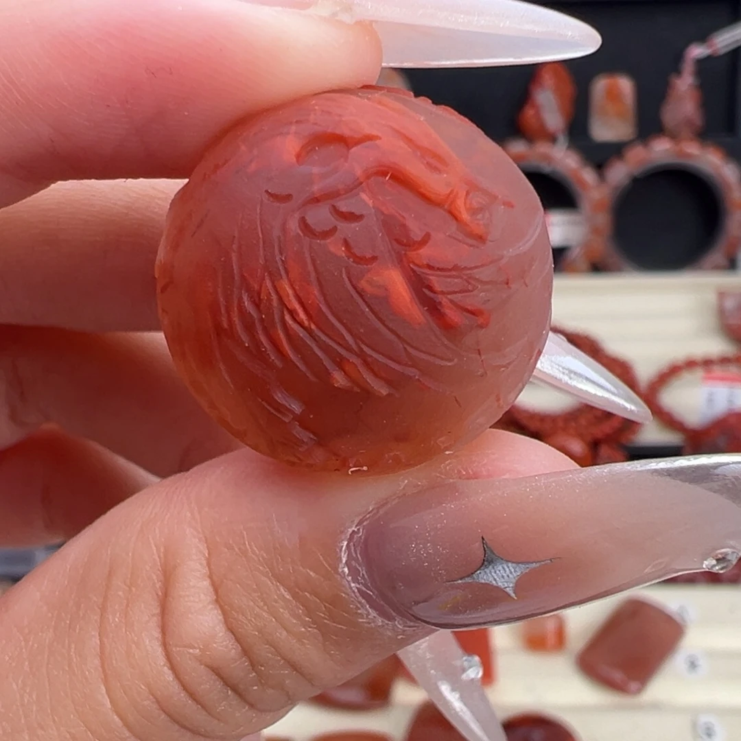 南红玛瑙未镶嵌颈饰凤凰珠卡22+