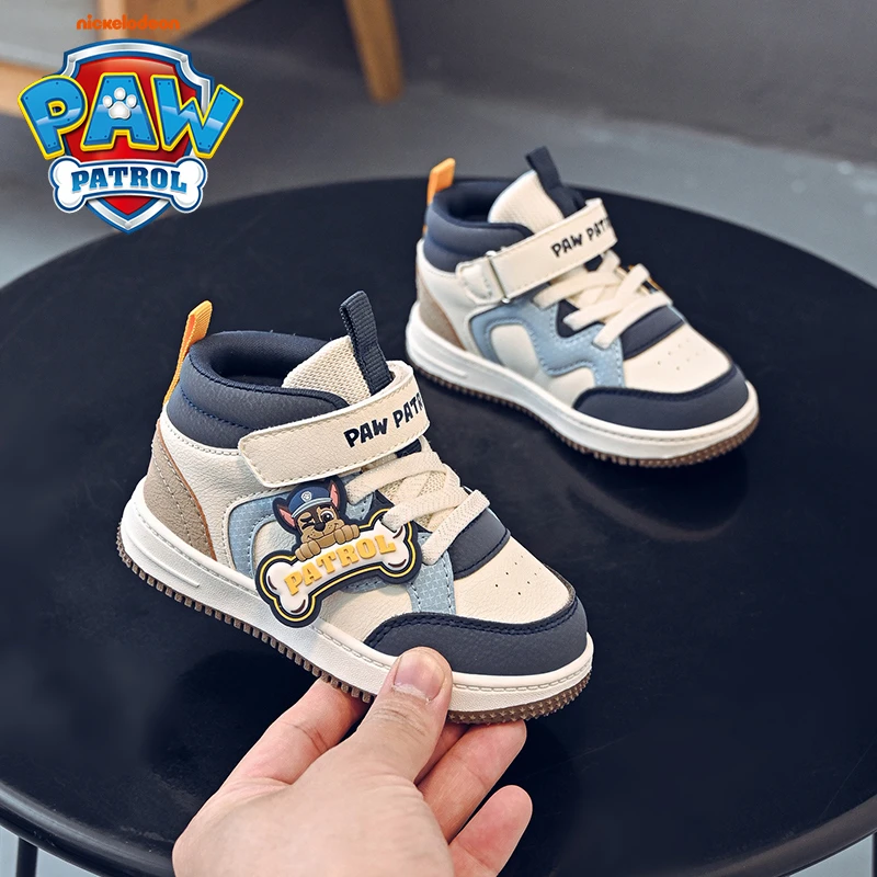 汪汪队宝宝鞋子2025新款秋冬季高帮板鞋男宝百搭休闲鞋三岁学步鞋