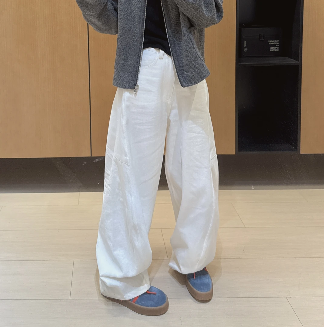 Az LongQuan 松弛白牛仔裤 设计师新款百搭休闲牛仔裤 CKSL249137