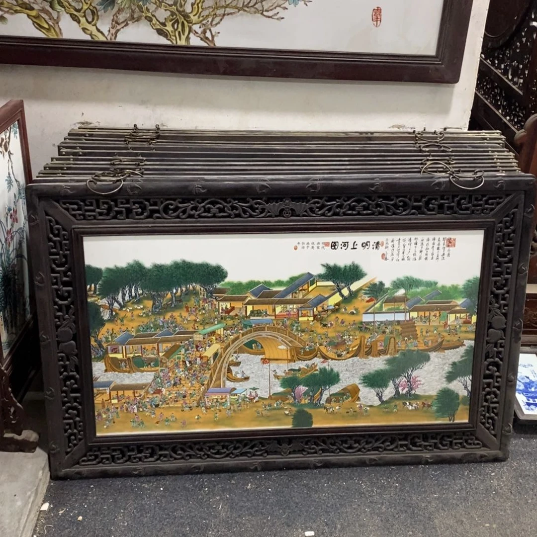 瓷1.2*76*1景德镇瓷板画柴窑烧制