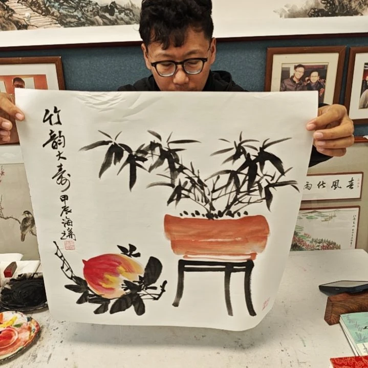 国画贾海瑞老师现场定制
