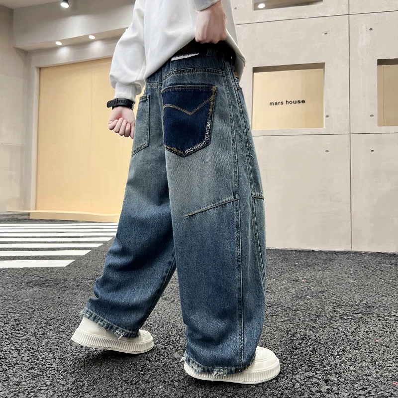 男童秋装牛仔裤2025新款裤子儿童春秋款大童秋季痞帅宽松阔腿裤潮