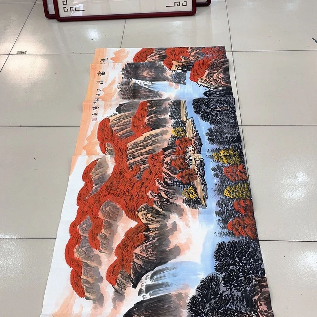 国画纯手绘山水花鸟书法