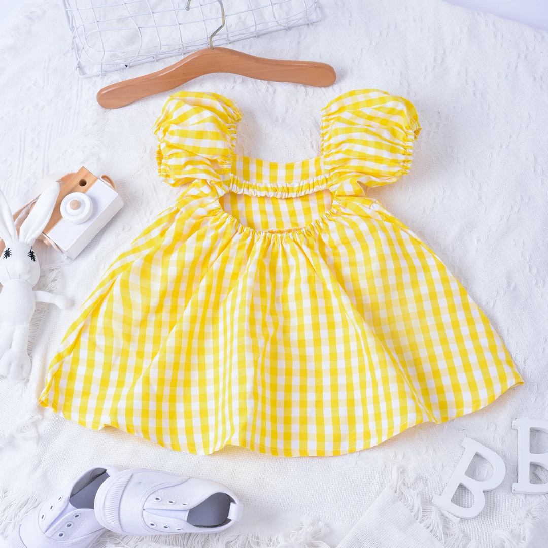 格子连衣裙夏装薄款