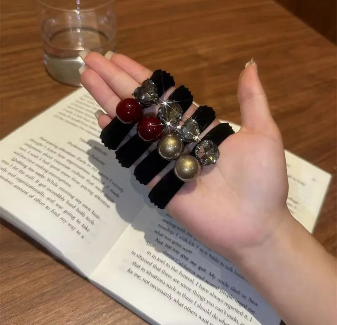 高级感闪钻发圈女新款气质丸子头扎头发绳高弹力头绳