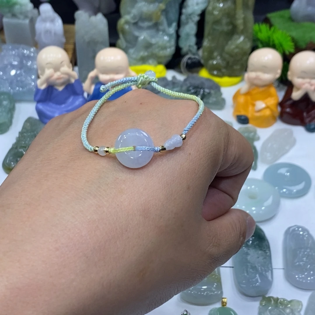 翡翠未镶嵌手绳平安扣