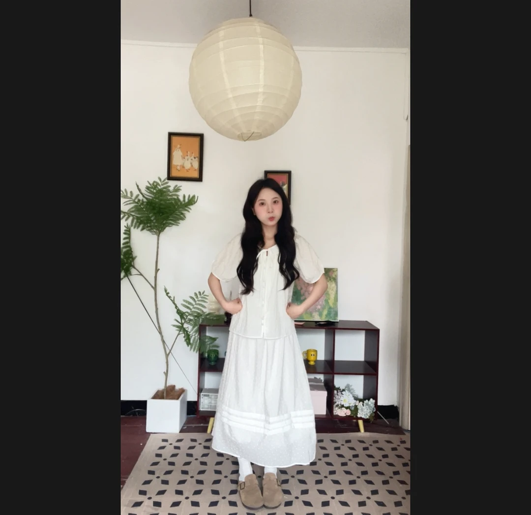 03.28短袖【蔡不理】春季新款小清新圆领印花套装休闲舒适简约女士