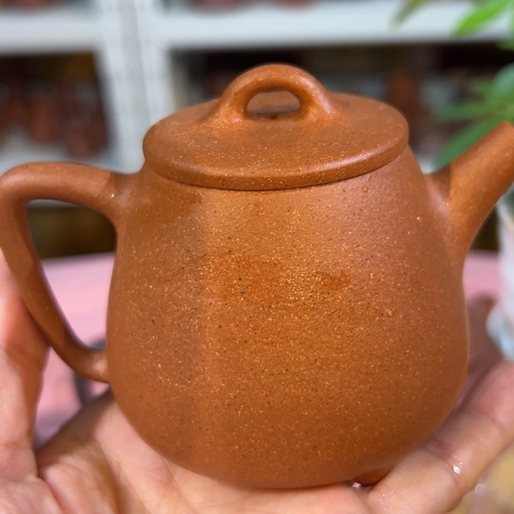 紫砂茶壶五彩高瓢150cc
