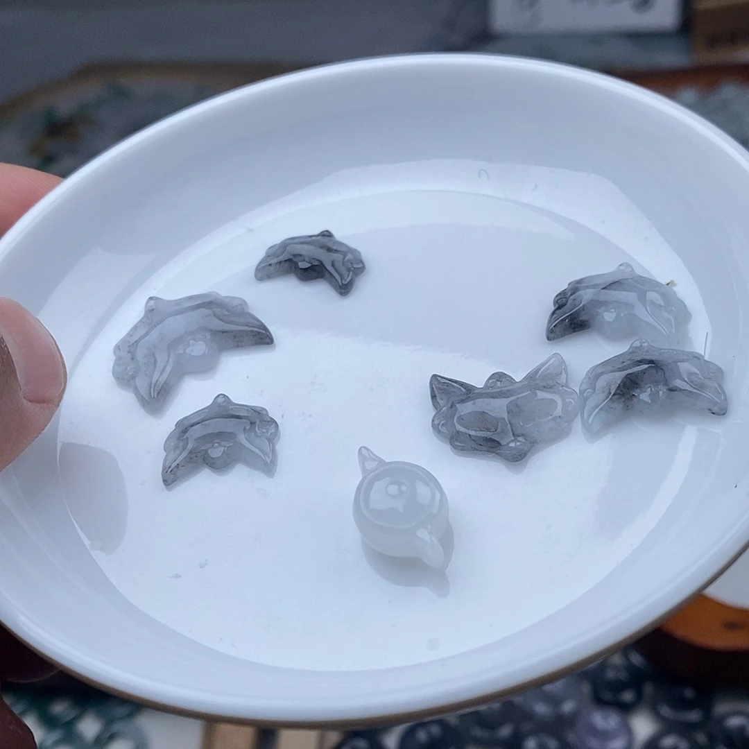 翡翠颈饰未镶嵌狐狸面具48一个