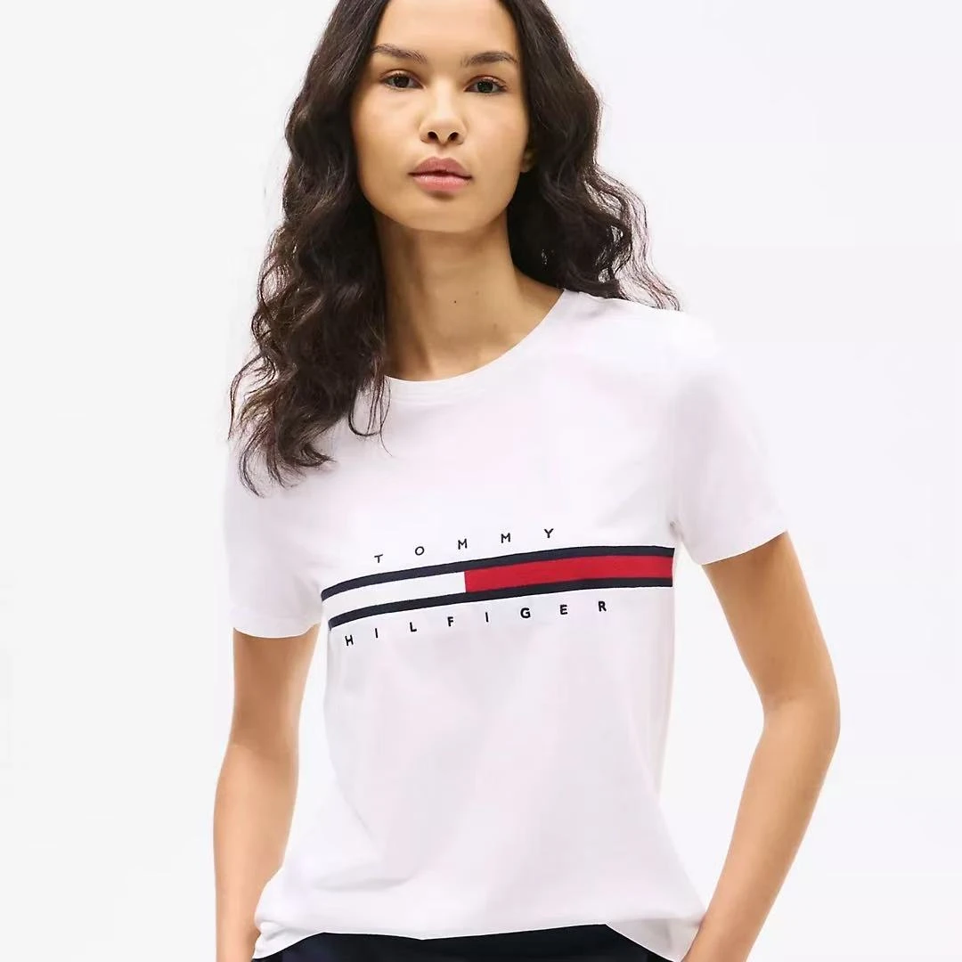 tommy女士T恤中间logo标
