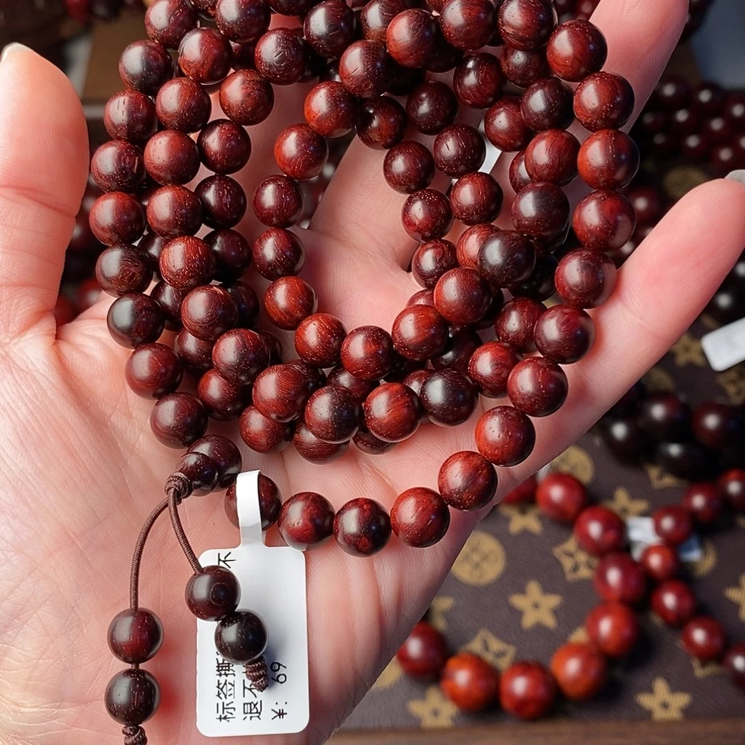 手串/手链小叶紫檀瑕疵珠：原汁原味小叶紫檀0.8/108颗