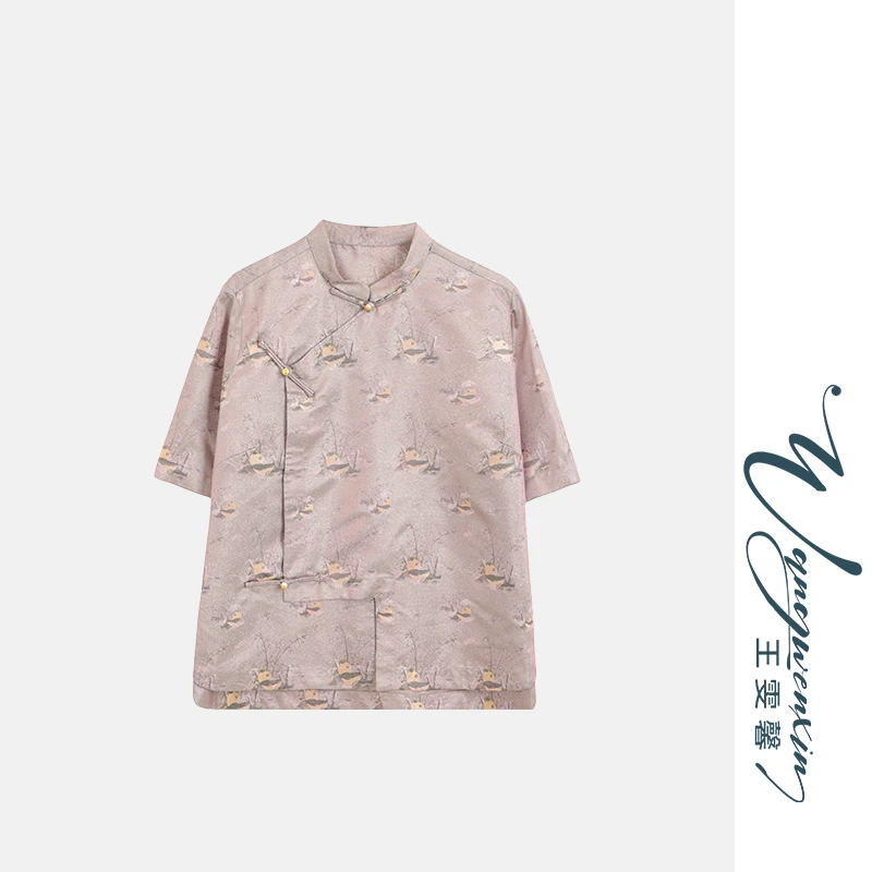 【王雯馨】“熊猫半夏”织金花萝 金丝幻彩 减龄显瘦 斜襟新中式上衣