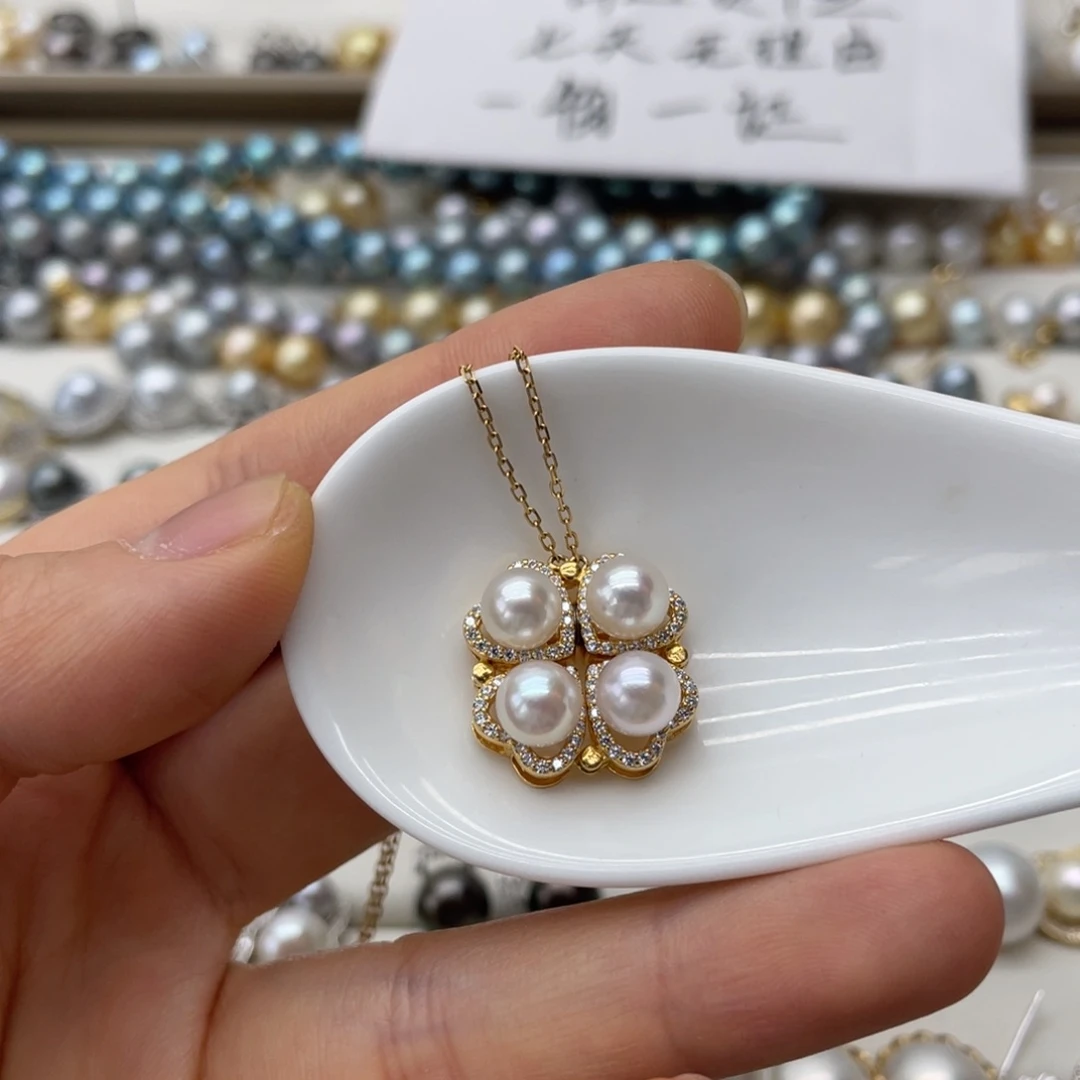 海水珍珠银S925镶嵌项链