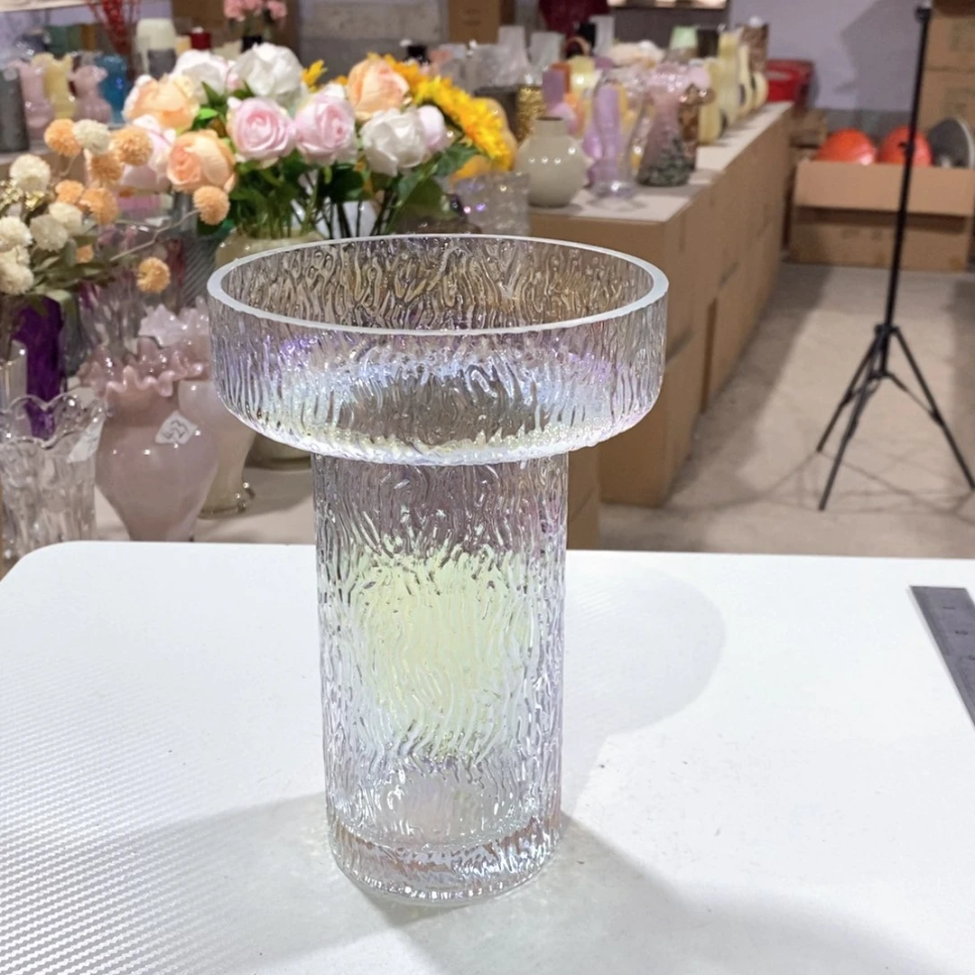 无铅玻璃高21口14玻璃花瓶嘎嘎好看玻璃花瓶