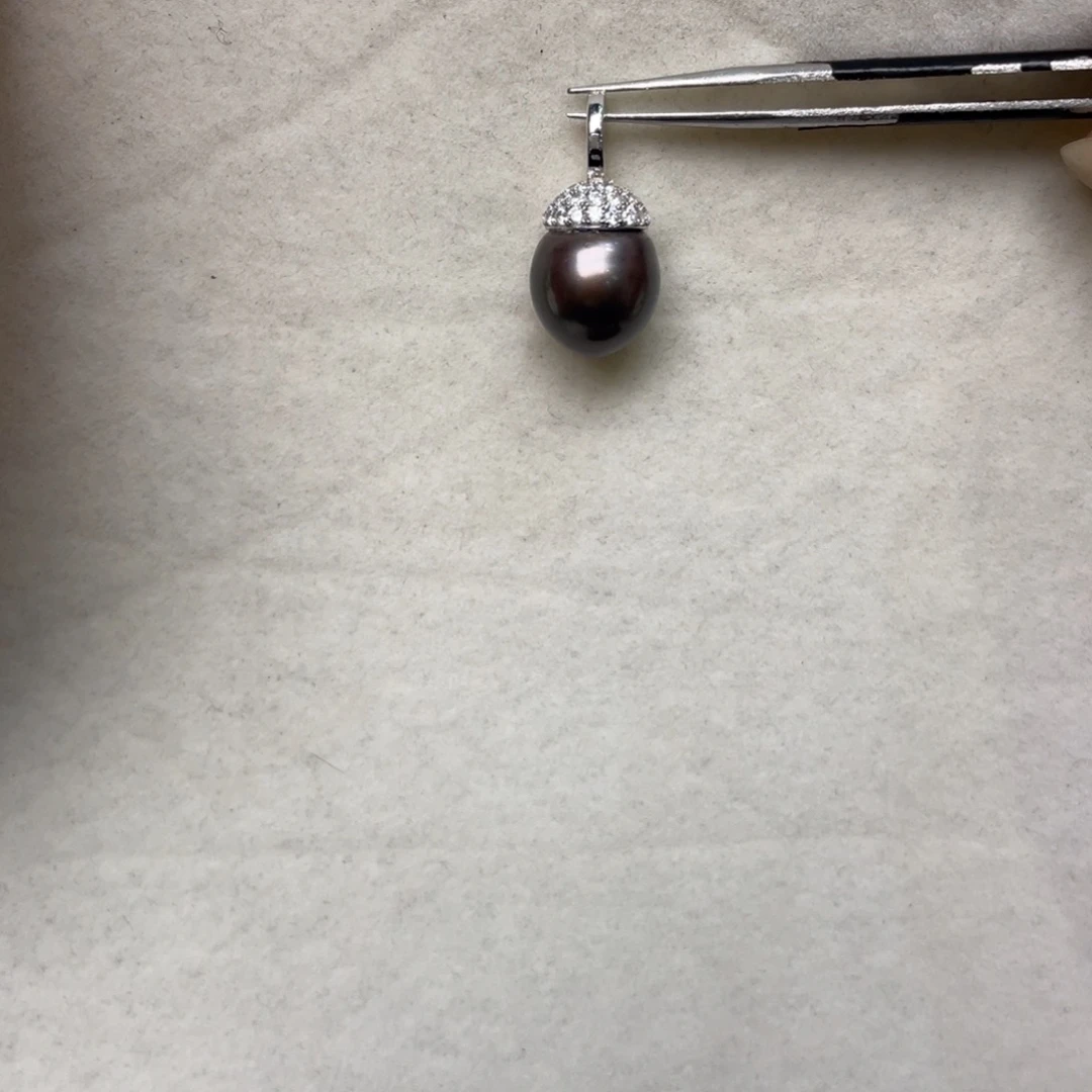 海水珍珠银S925镶嵌吊坠(不含链)