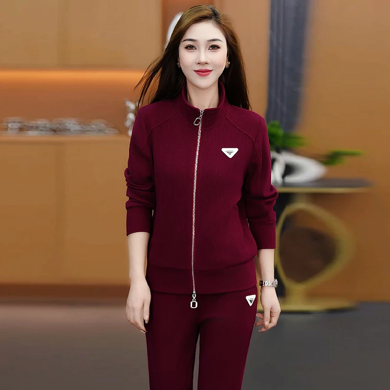 2025新款春季运动套装两件套长袖洋气中老年气质时尚休闲显瘦爆款